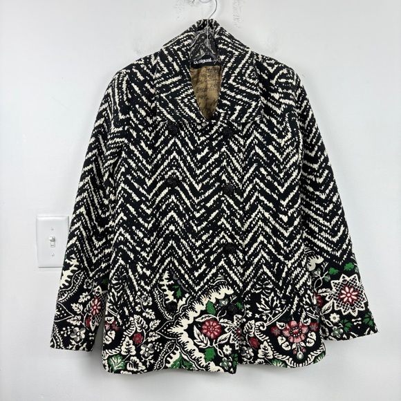 Desigual Jackets & Blazers - Desigual Jacquard Double-Breasted Floral Jacket
